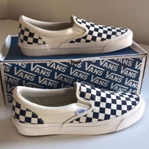 New! OG Classic Vans Checkered SlipOns NAVY